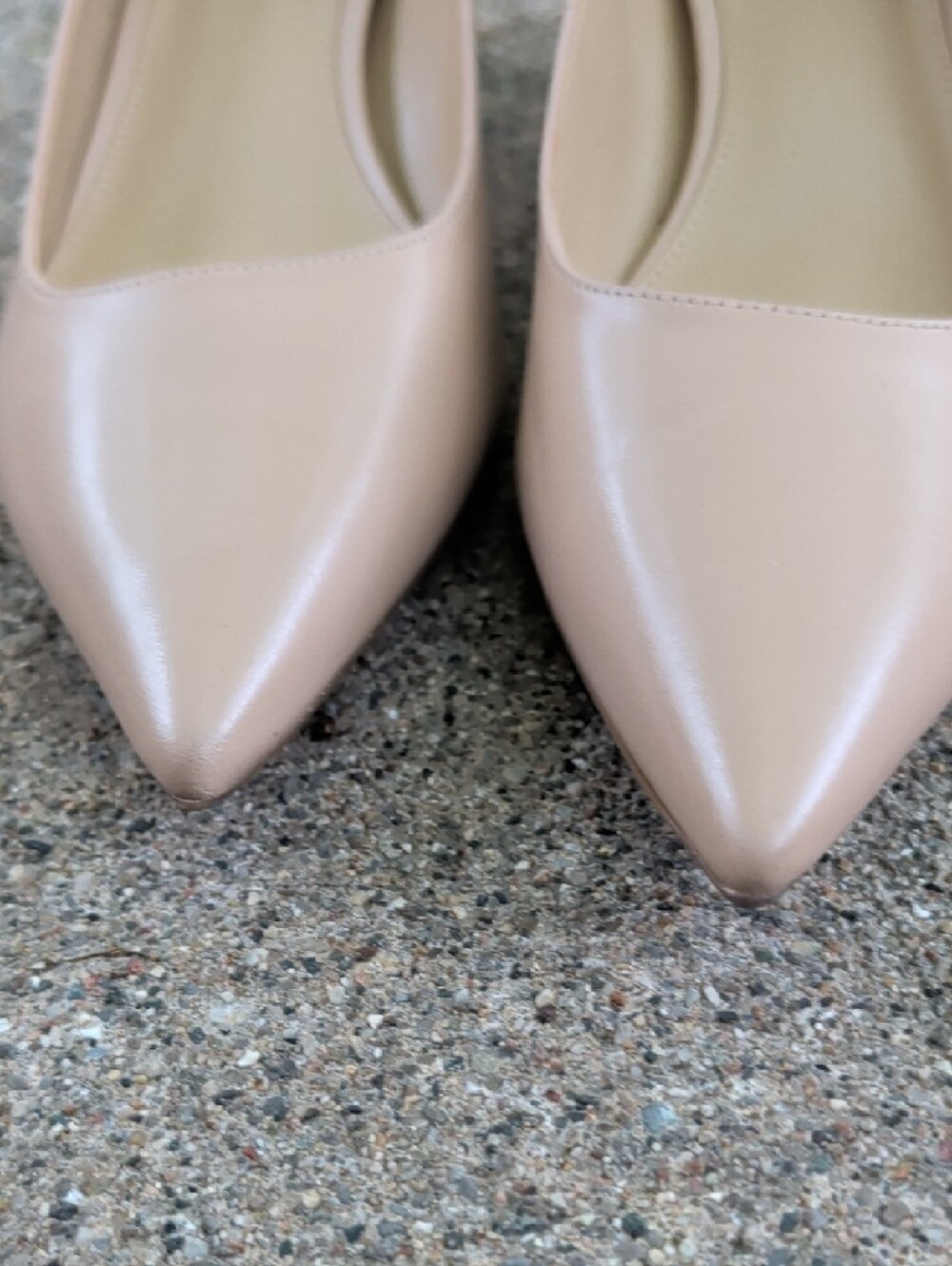Classic Michael Kors Pointed-Toe Nude Pumps - Women's Leather Flats - Picture 3 of 6